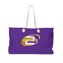 Load image into Gallery viewer, 2 Wordz Modest Woman Purple Weekender Bag
