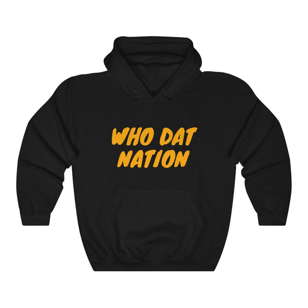 Who Dat Nation Gold Letters Hooded Sweatshirt