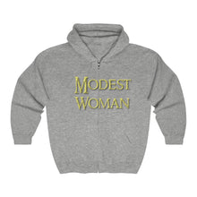 Load image into Gallery viewer, Modest Woman Grey Heavy Blend™ Full Zip Hooded Sweatshirt
